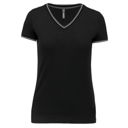 T-shirt maille piquée col V...