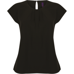 Top col plissé femme