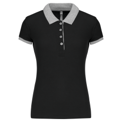 Polo piqué bicolore femme