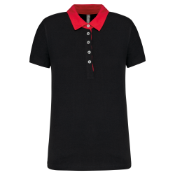 Polo jersey bicolore femme