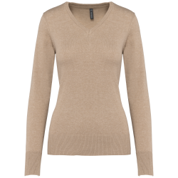 Pull col V femme