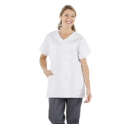 Tunique tam col v blanc