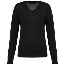 Pull Mérinos col V femme