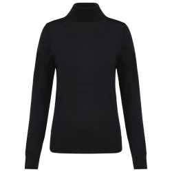 Pull Mérinos col roulé femme