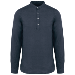 Chemise à col Mao délavée...