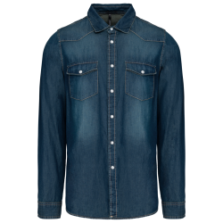 Chemise denim manches longues